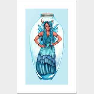 Blue Bottled Fairy Posters and Art